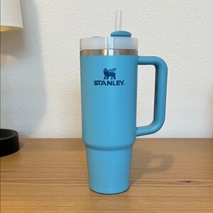 Stanley Light Blue Insulated Tumbler with Handle and Straw